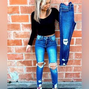 Petra 153 Stylish Blue Distressed Women Jeans